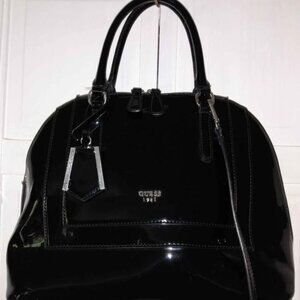 Guess 1981 Large Black Patient Leather Bag